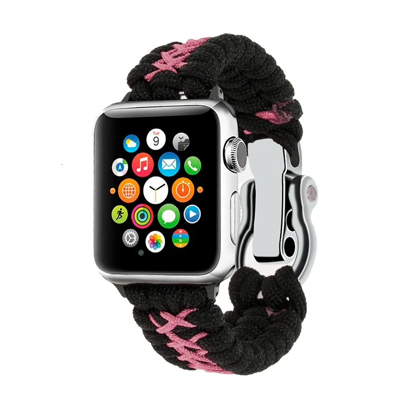 Ремешок нейлоновый для Apple Watch Band 44 мм 40 ремень безопасности iwatch series 5 4 3 2 1 38