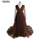 Высококачественное вечернее платье с длинными рукавами 2021 платья для фотосъемки беременных на заказ платье для фотосъемки для беременных YEWEN