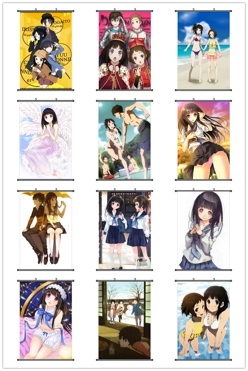 

Coscase Anime Decorative Picture Hyouka Juumonji Kaho Irisu Fuyumi Eba Kurako Sawakiguchi Misaki Home Decor Wall Scroll Poster