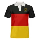 Мужская рубашка-поло, с 3D принтом, с немецким флагом, модные спортивные топы, мужские повседневные рубашки-поло с коротким рукавом, классические дизайнерские топы 6XL