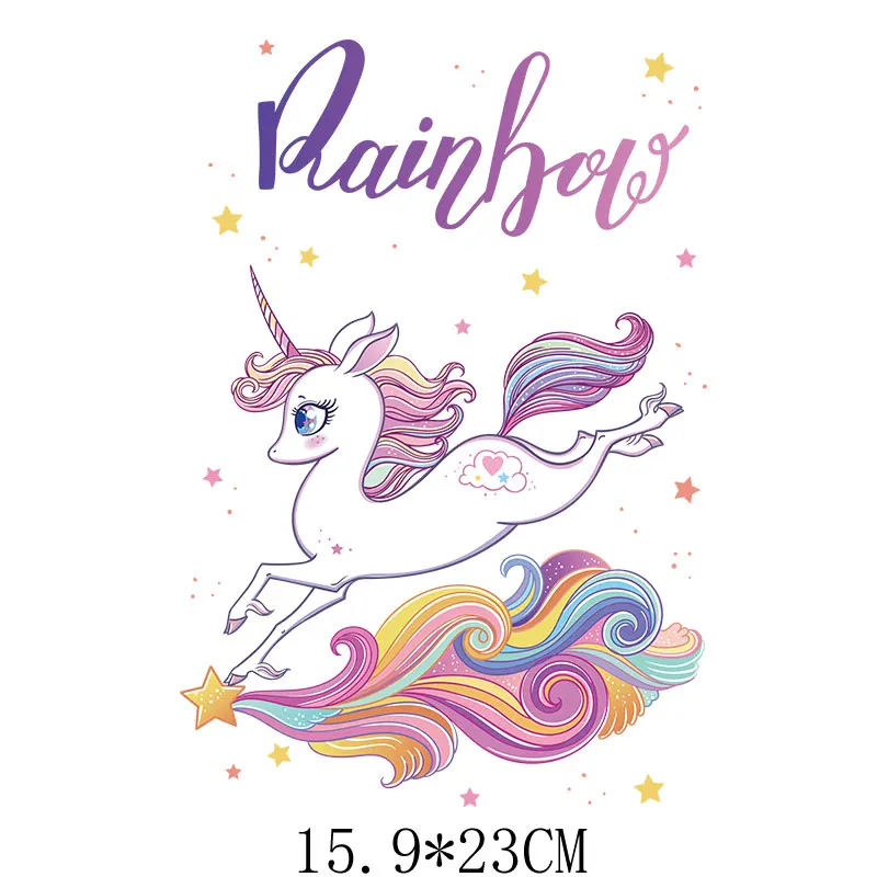 

New Colorful Letters Unicorn Animal Iron On Patches For DIY Heat Transfer Clothes T-Shirt Thermal Stickers Decoration Printing