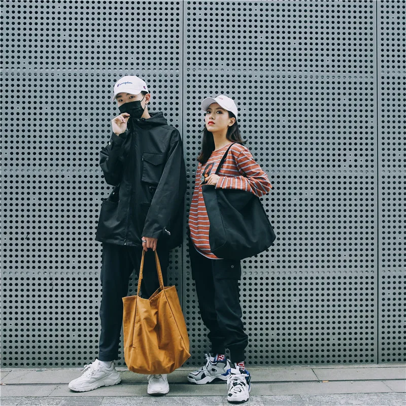 Сумка-тоут женская холщовая однотонная в минималистическом стиле | Багаж и сумки