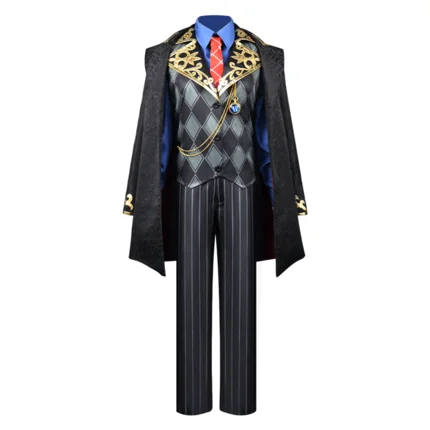 Аниме! Мужской костюм для косплея Готическая униформа искусственная кожа