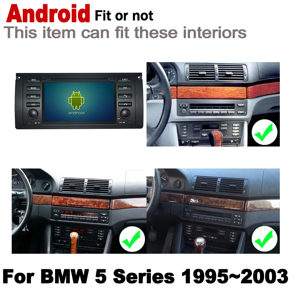 7&quot HD Stereo Android Car DVD GPS Navi Map For BMW 5 Series E39 1995~2003 2 DIN multimedia player radio System | Автомобили и