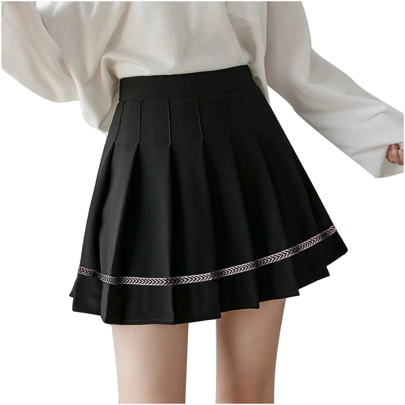 

Women Skirt Fashion High Waist Pleated Skirt Sweet Cute girls Mini Skirt Cosplay Preppy Uniform School Short Skirts S-2XL