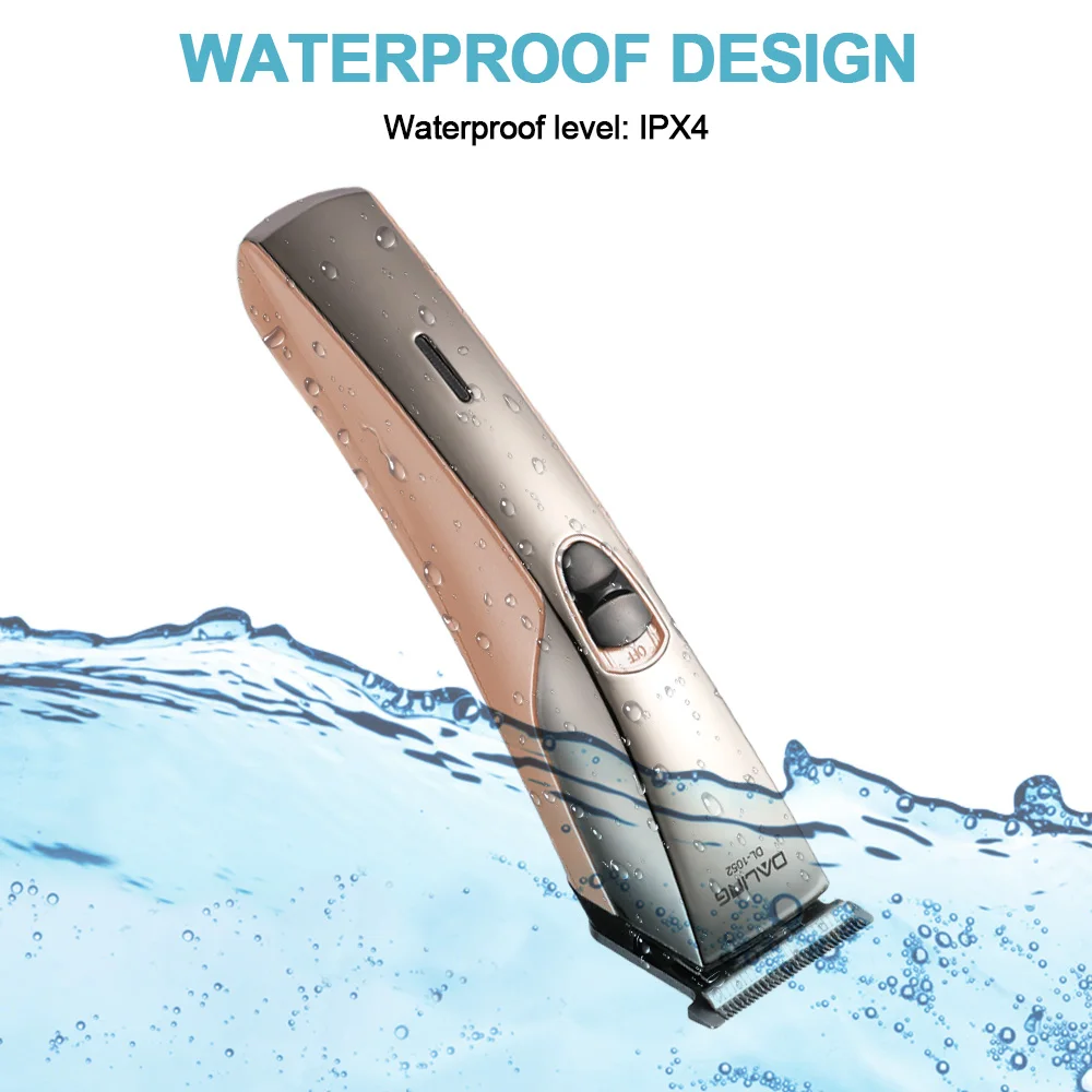 

Водонепроницаемая электрическая машинка для стрижки волос, инструмент для стрижки, боди, бритва для волос, золотистая/синяя беспроводная, е...