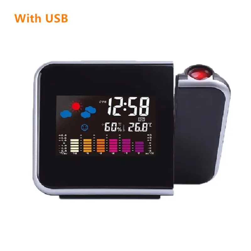 Проекционный цифровой датчик погоды с ЖК дисплеем будильник цветной дисплей