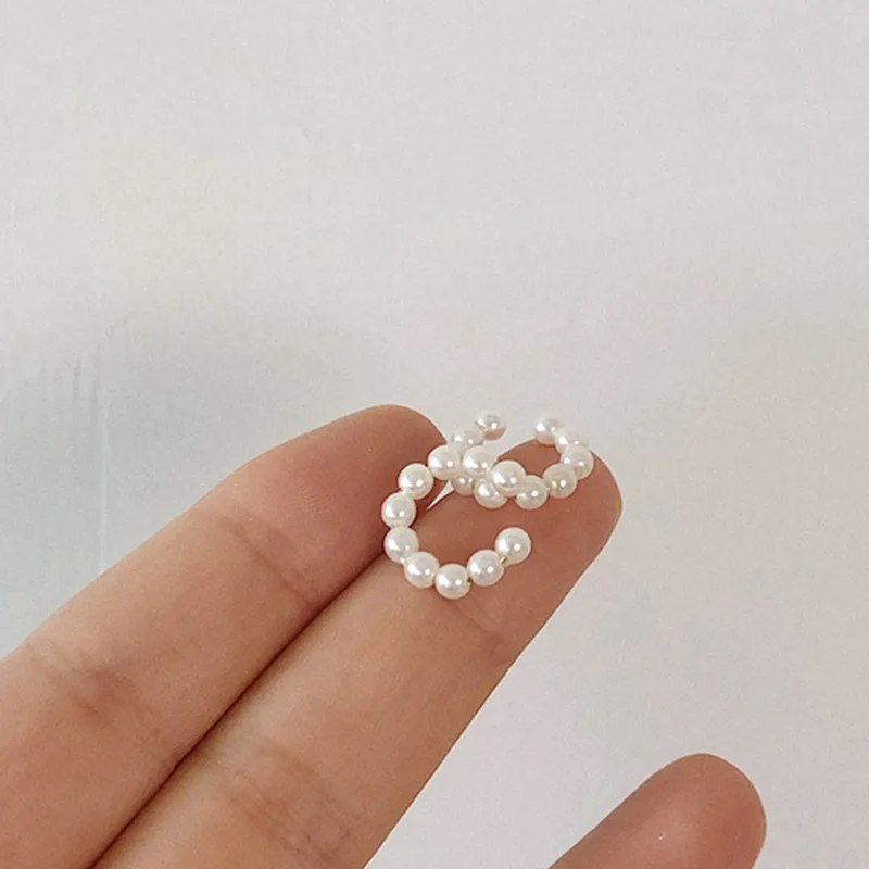 Жемчужные серьги клипсы в Корейском стиле милые романтичные жемчужные для