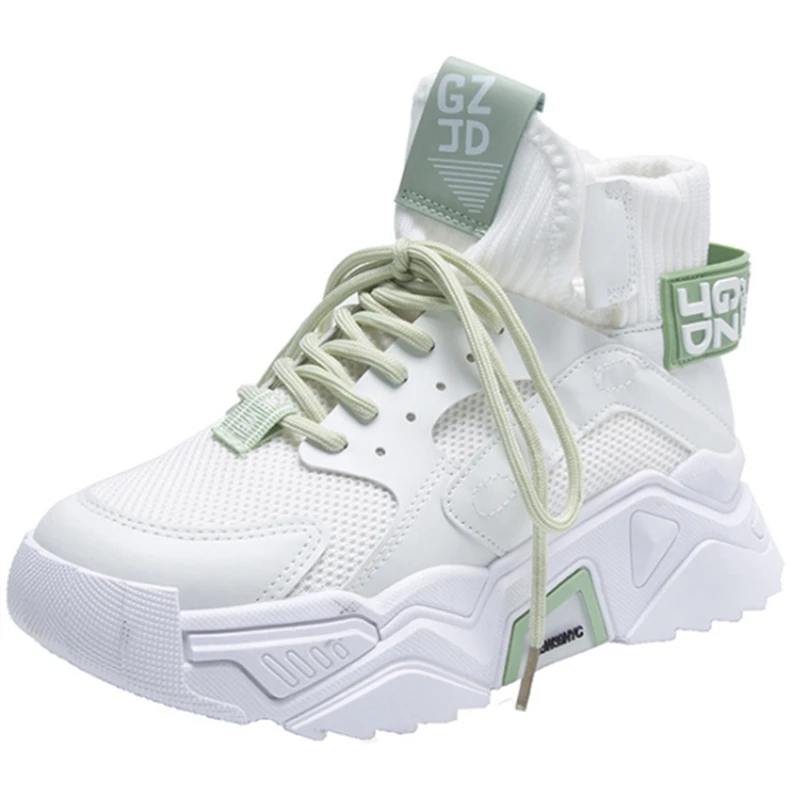 

Women Sneakers Shoes Casual Platform Shoes Fashion Breathable Thick Sole Tenis Baskets 2020 High Top Chunky Sneakers