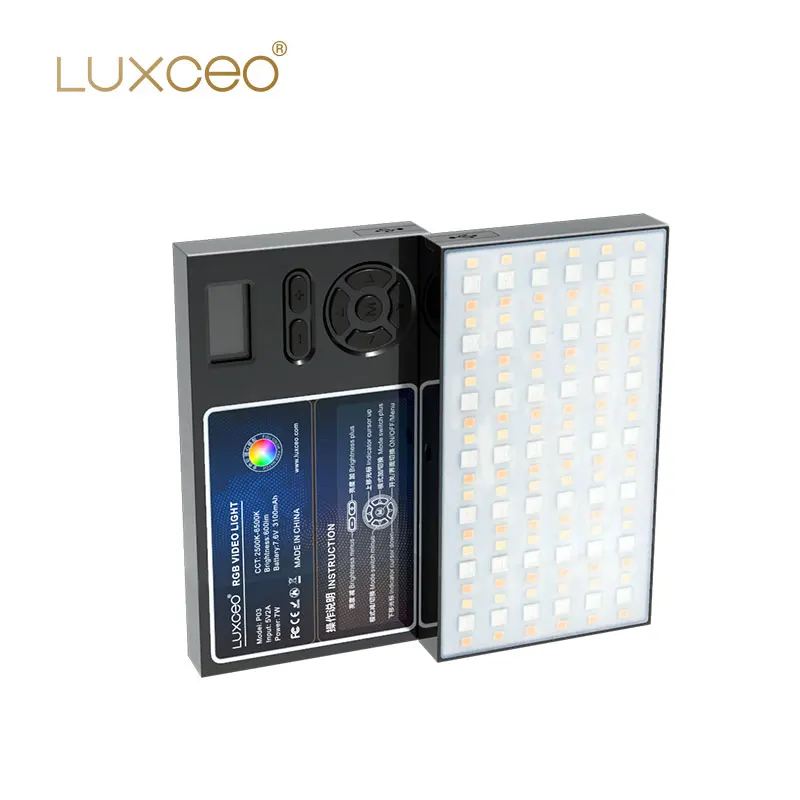Панель для видеосъемки LUXCEO P3 RGB 7 Вт 2500K 6500K малый размер освесветильник фотосъемки