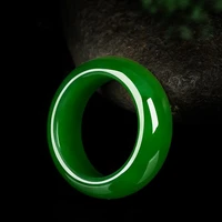 natural green jade stone ring chinese hand carved jadeite fashion charm jewellery accessories amulet for men women lucky gifts