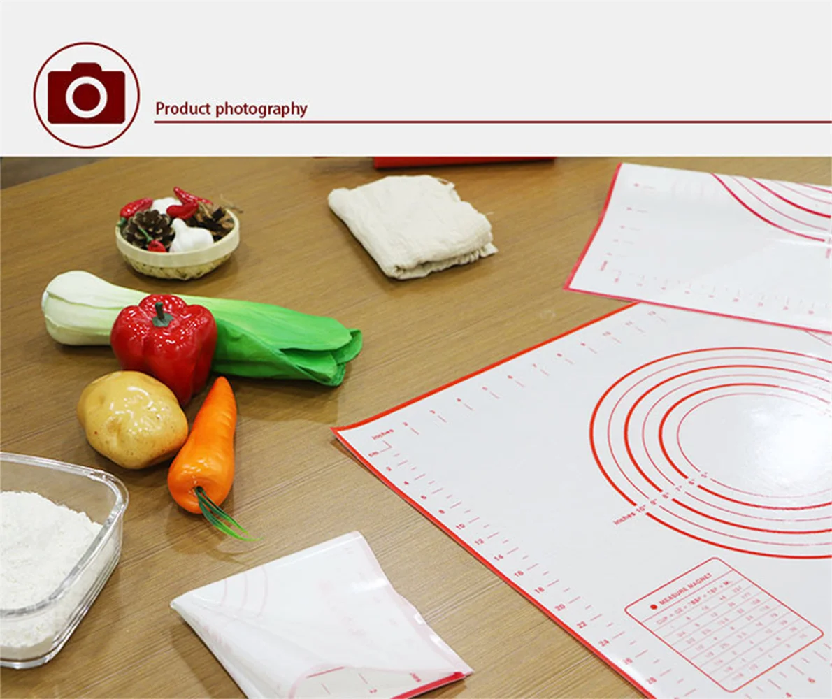 

60*40cm Silicone Baking Mats Sheet Non-Stick Pizza Pastry Dough Make Pads Kitchen Utensils Bakeware Accessories
