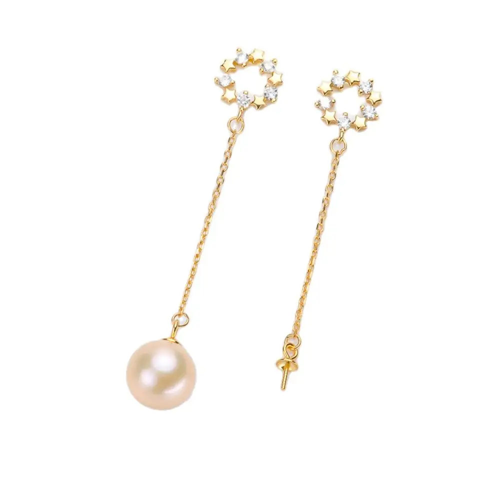 

925 Sterling Silver Plating Earrings Pearl Earrings Accessories Findings Earrings Jewelry Parts Fittings Mountings DIY Girl Gift