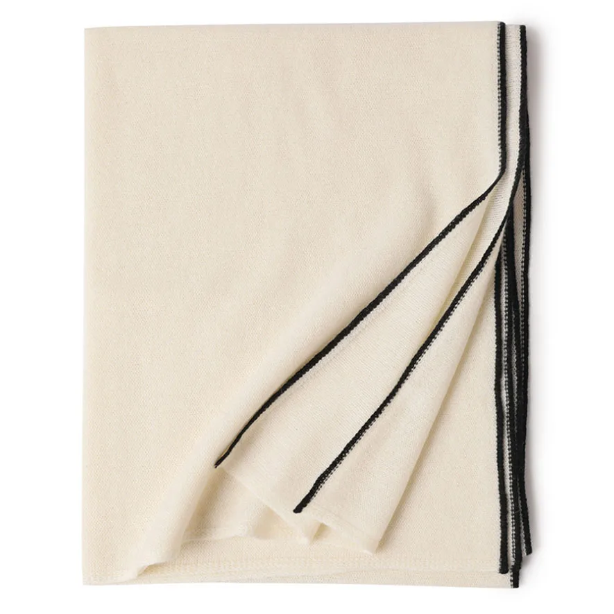 CAVME 1 White Black Кавме вязаный кашемировый шарф роскошный кашемировые шарфы унисекс красный длинный шарф Рождественский подарок палантин шаль 65*190 см 165 г - Цвет: CAVME 1 White Black