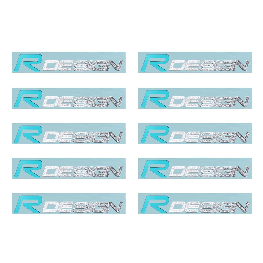 

Car styling 10Pcs Nickel R design Interior Decoration Sticker Decal For Volvo Rdesign XC90 S60 XC60 V70 S80 S40 V50 V40 V60 C30