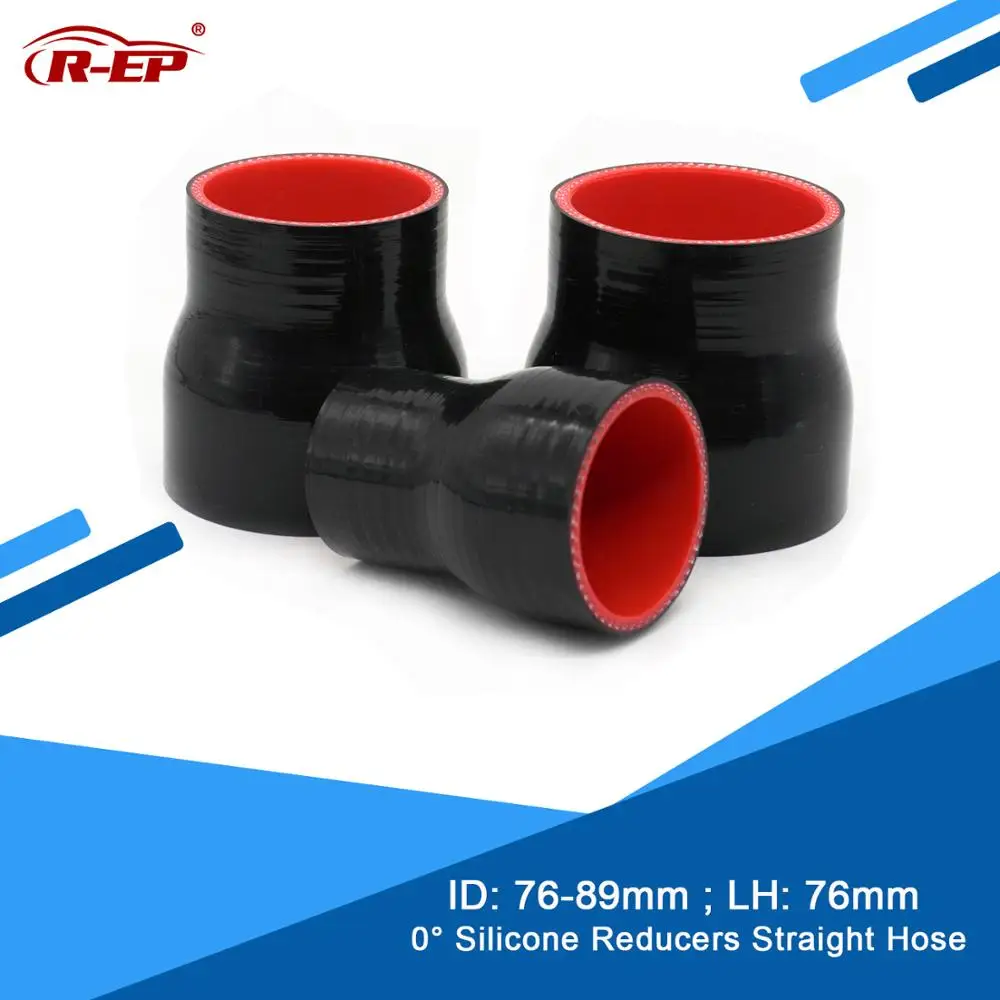 R-EP 0 degree Reducers Straight Silicone Hose/Tube Air Intake 76-89MM Cold Air intake Pipe High Pressure New Silicone Flexible
