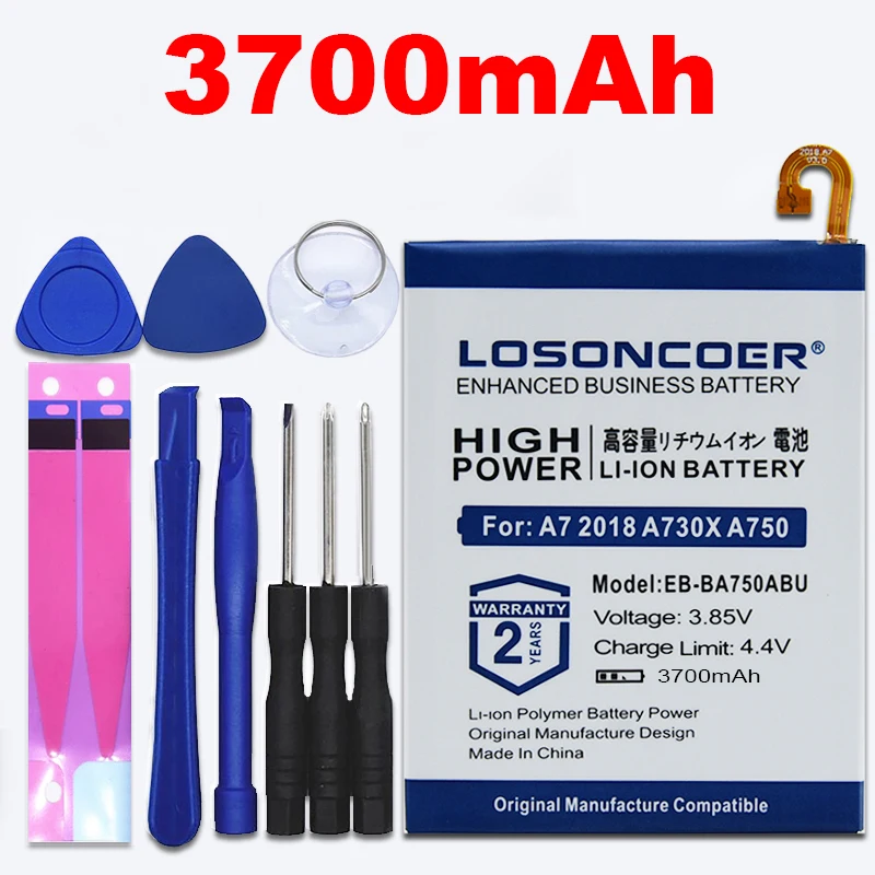 Аккумулятор LOSONCOER для Samsung Galaxy A7 100% оригинальный аккумулятор 3700 мА/ч 2018 версия A730X