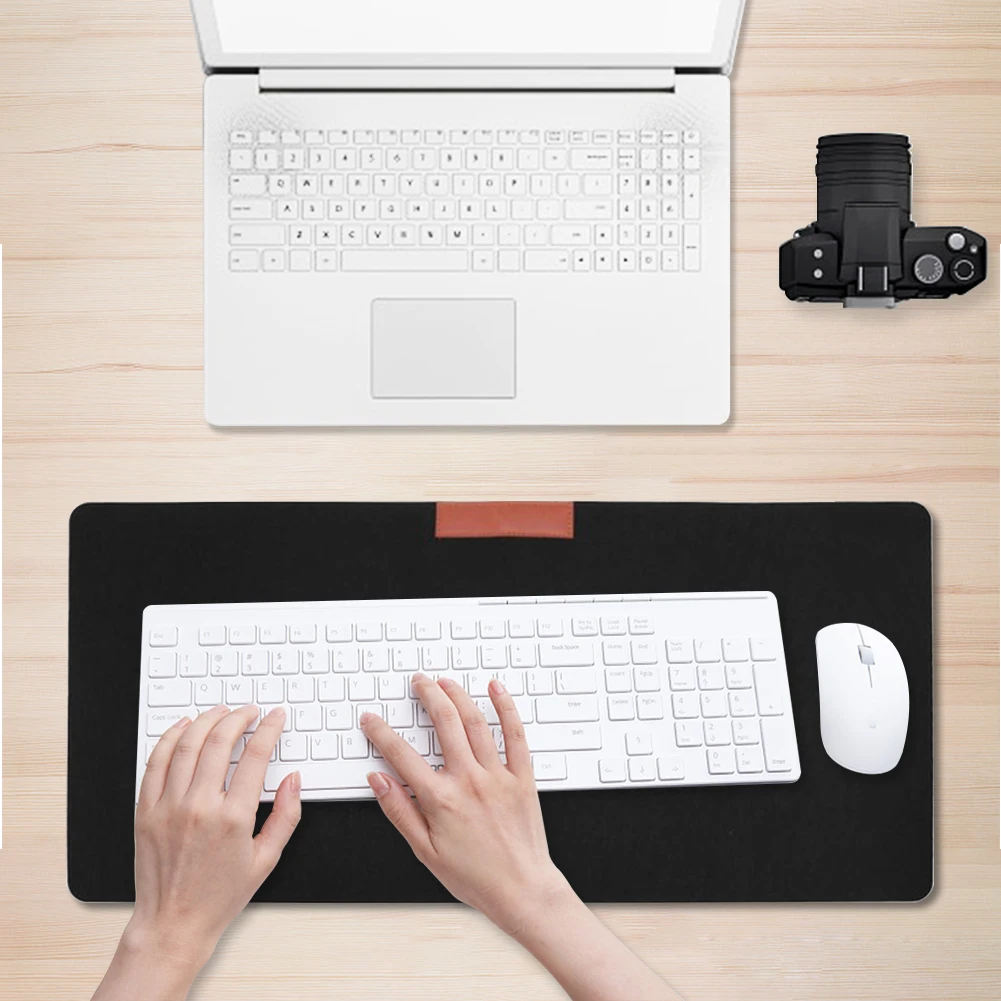 Черный темно серый синий коврик для мыши 70x32 см войлок большая основа