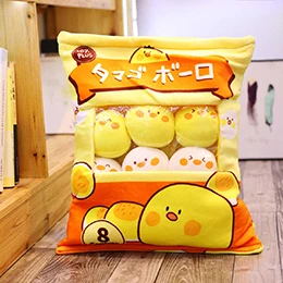 Chick Милые животные пудинг плюшевые игрушки Мини Круглые шарики цыпленок медведь Пингвин кролик мешок плюша 8 шт. пищевые игрушки для перекуса плюшевая подушка - Цвет: Chick