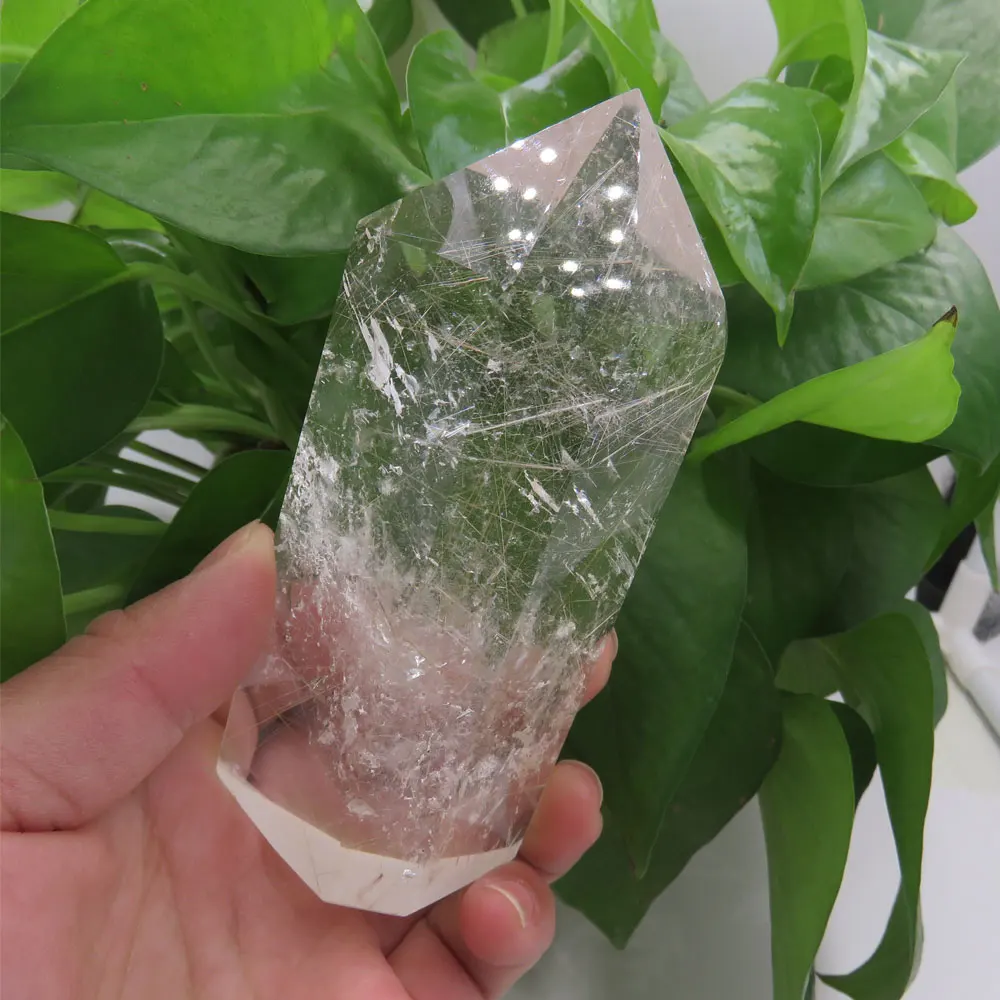 Чудесно! 222 г AAA естественные белые прозрачные Rutilated волосы кварца Rutile