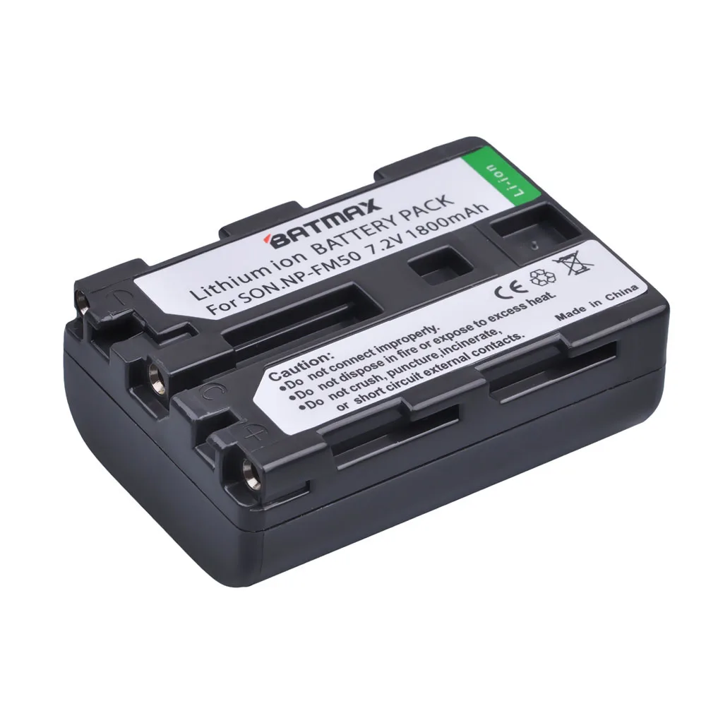 

Batmax 1800mAh NP-FM50 NP FM50 NPFM50 Battery for Sony Alpha A100 DSLR-A100 A100K TRV408 DCR-PC105 FM30 FM50 FM70 FM90