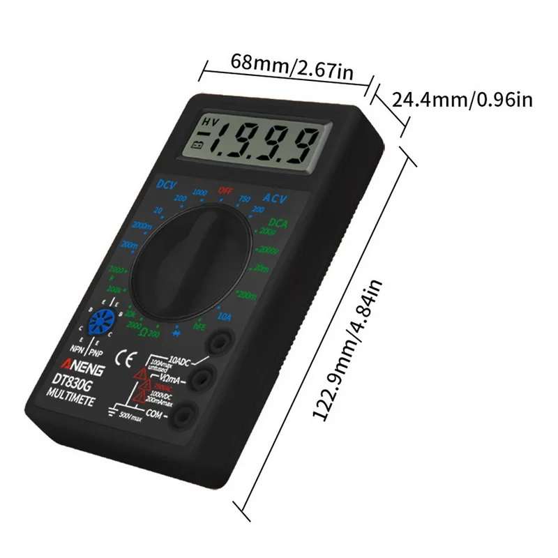 

LCD Digital -830B Yellow Voltmeter Ohmmeter Ammeter Multimeter Handheld Tester DT830B AC DC home tester