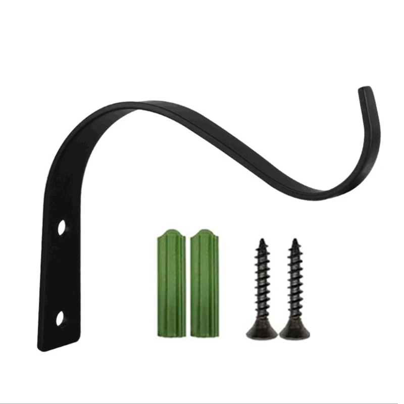 

4.5Inch Bending S Shape Wall Hanging Flower Pot Support Bracket Hook Iron Hanger Plants Holder Balcony Home Decoration