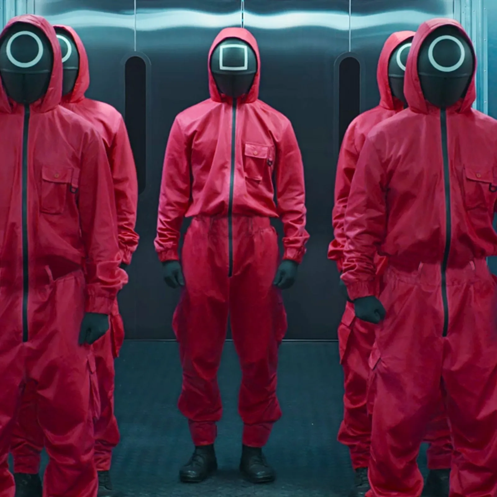 

Squid Game Cosplay Costume Loose Fit Jumpsuits for Men And Women Casual Hoodies Pockets Jumpsuit Rompers Cosplay Clothing