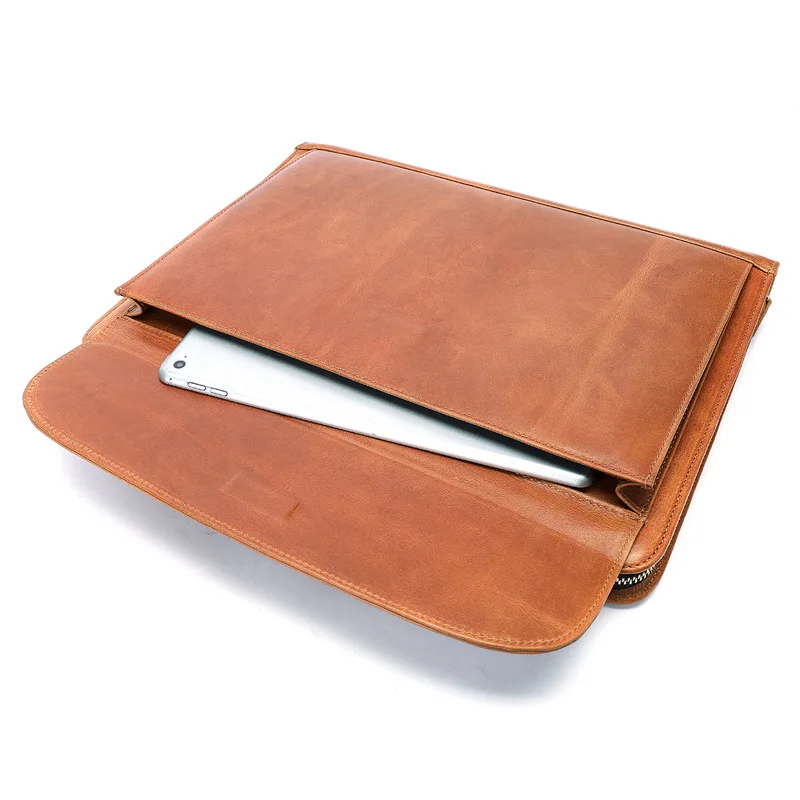 Мужская сумка конверт из натуральной кожи деловой портфель формата А4 диагональю