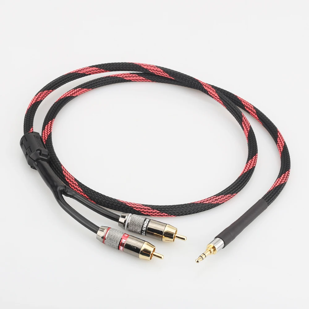 

A53 Audiocrast 3.5mm to 2RCA Audio Auxiliary Adapter Stereo 3.5 mm Splitter Cable AUX RCA Y Cord for Smartphone Speakers Tablet