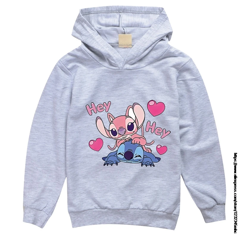 Детские толстовки Disney Stitch Princess детская одежда для девочек аниме свитшот
