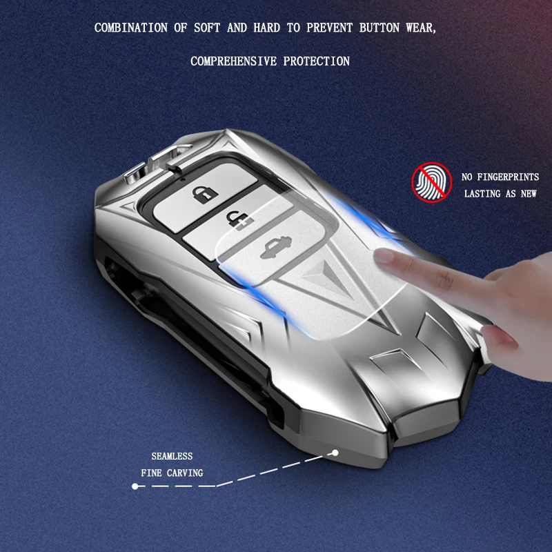 

Metal Car Remote Key Cover Key Case For Honda Civic Freed Pilot CR-V HR-V Accord Jade Crider Odyssey 2015- 2018 Remote Protector