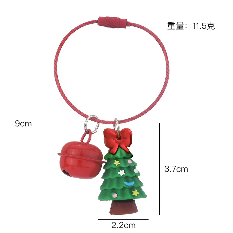 

New Wire Ring Soft Rubber Santa Claus Christmas Tree Keychain Christmas Gift Ornaments Men and Women Bag Accessories