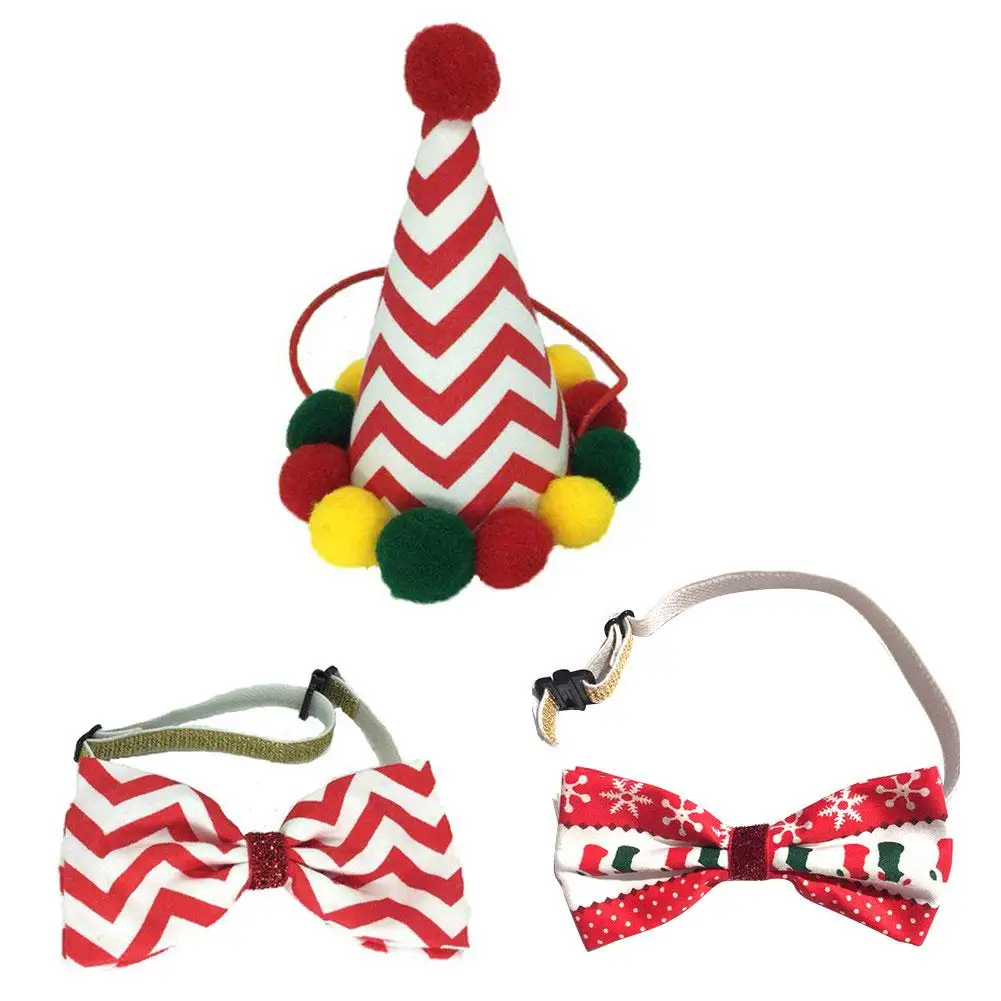 Рождественский костюм для питомца Рождественская шляпа собаки галстуки бабочки