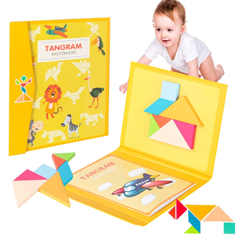 Новые магнитные 3D головоломки Tangram мышление обучающая игра Детские Монтессори