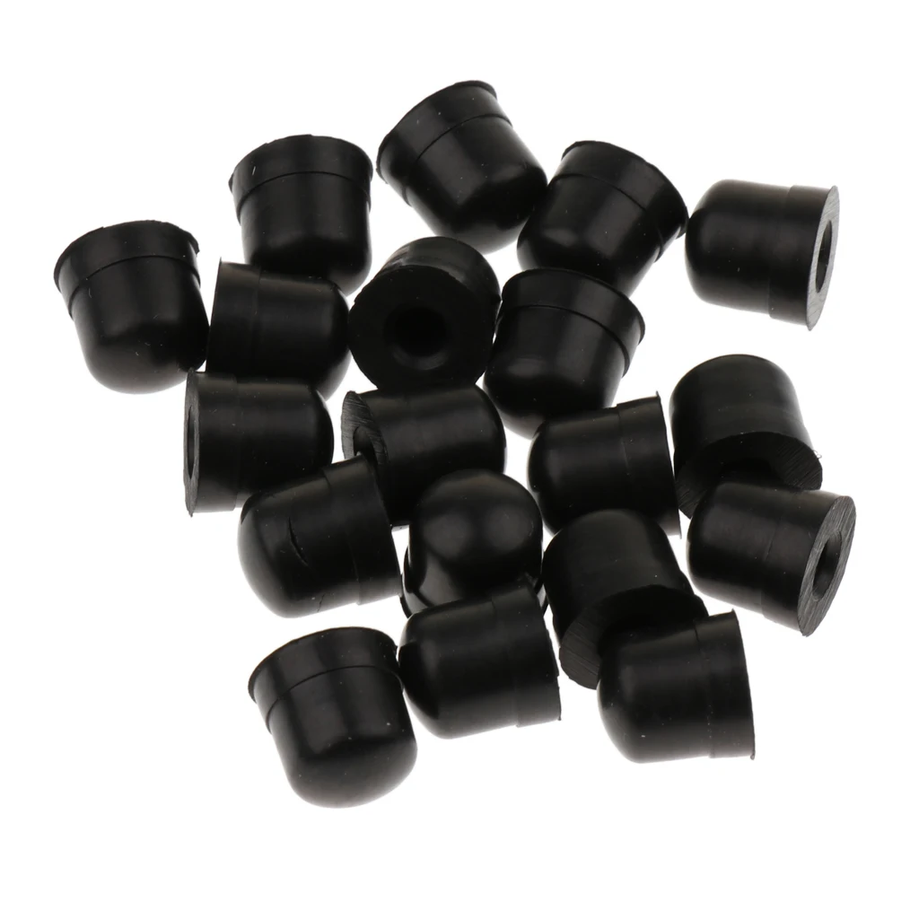 

20 Pieces Black Trombone Slide Bow Rubber End Bumper Tip for Brass Instrument