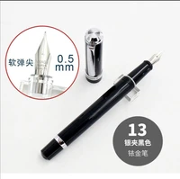 2020 model wing sung 698 fountain pen solid black ink pen f nib silver clip business stationery office school supplies gift