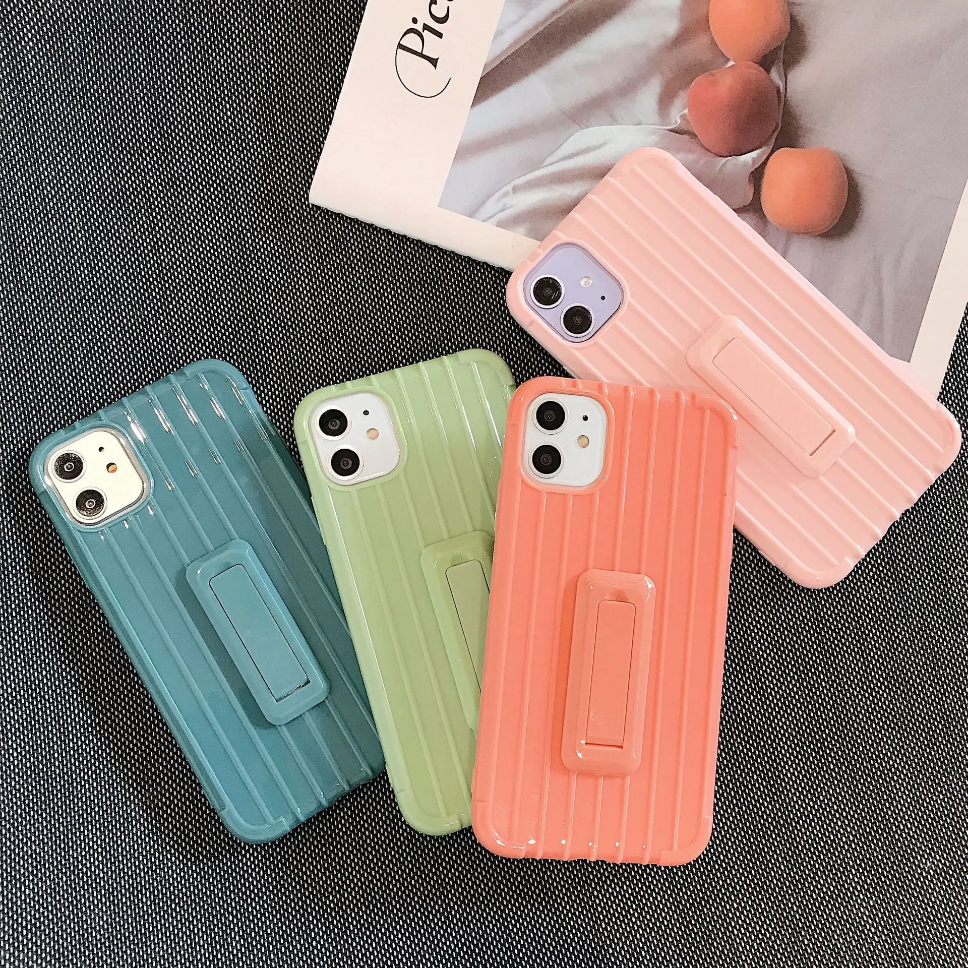 Silicone Case For Iphone 11 Pro Kickstand Original X XR Xs Max Cover 6 6s 7 8 Plus Soft Shockproof |