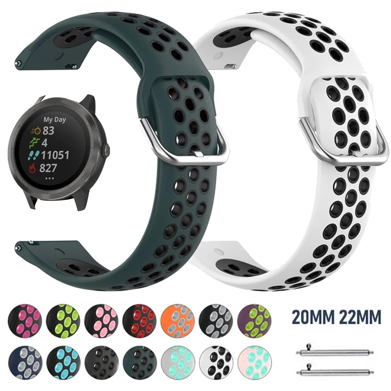 

Ремешок силиконовый для наручных часов Garmin Vivoactive 4 3/CAME 2/Forerunner 55 245 645, 20 мм 22 мм