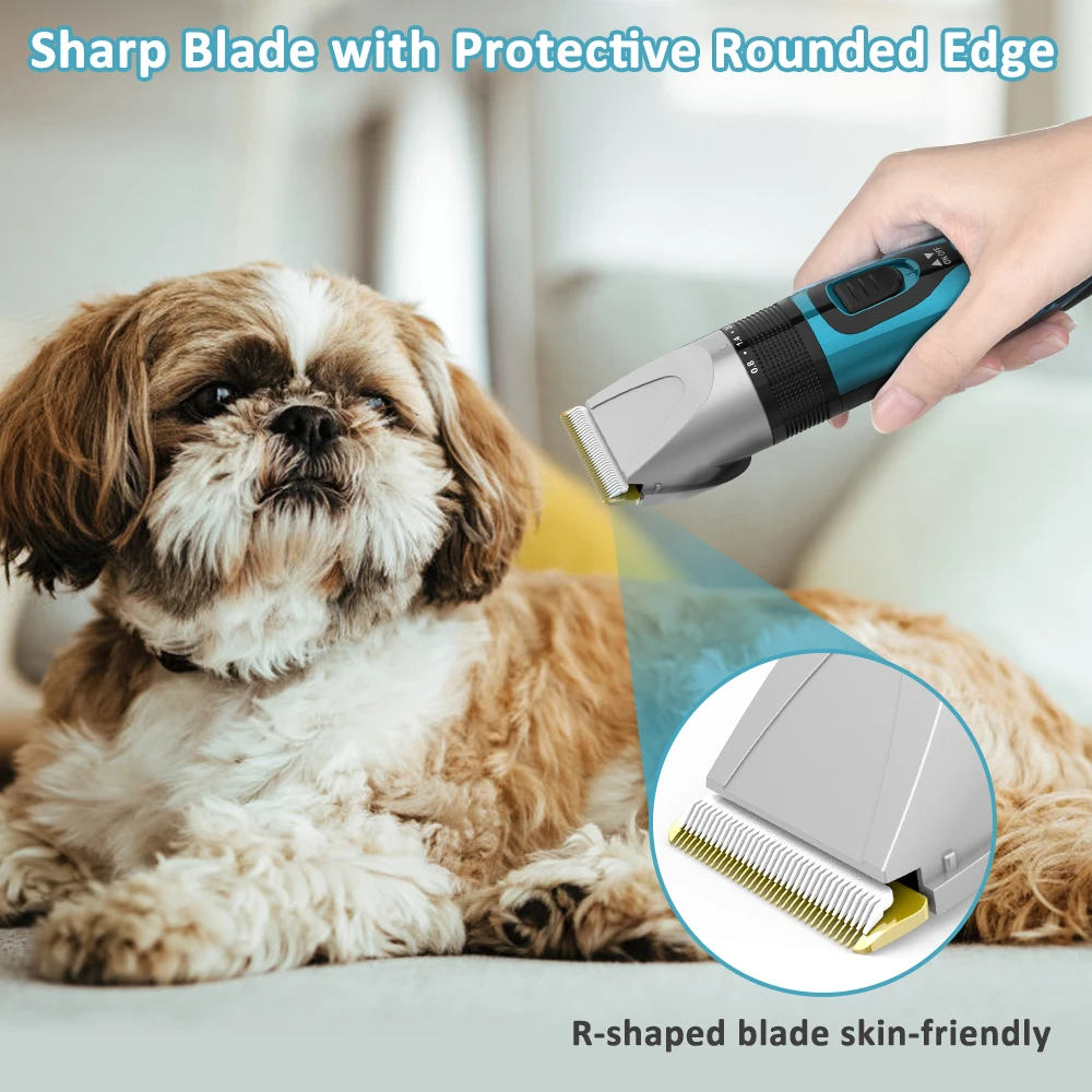 

Low-noise Dogs Hair Trimmer Kit Electric Pets Hair Cutters with Comb Scissors USB Rechargeable Pets Haircut Machine Pet Supplies