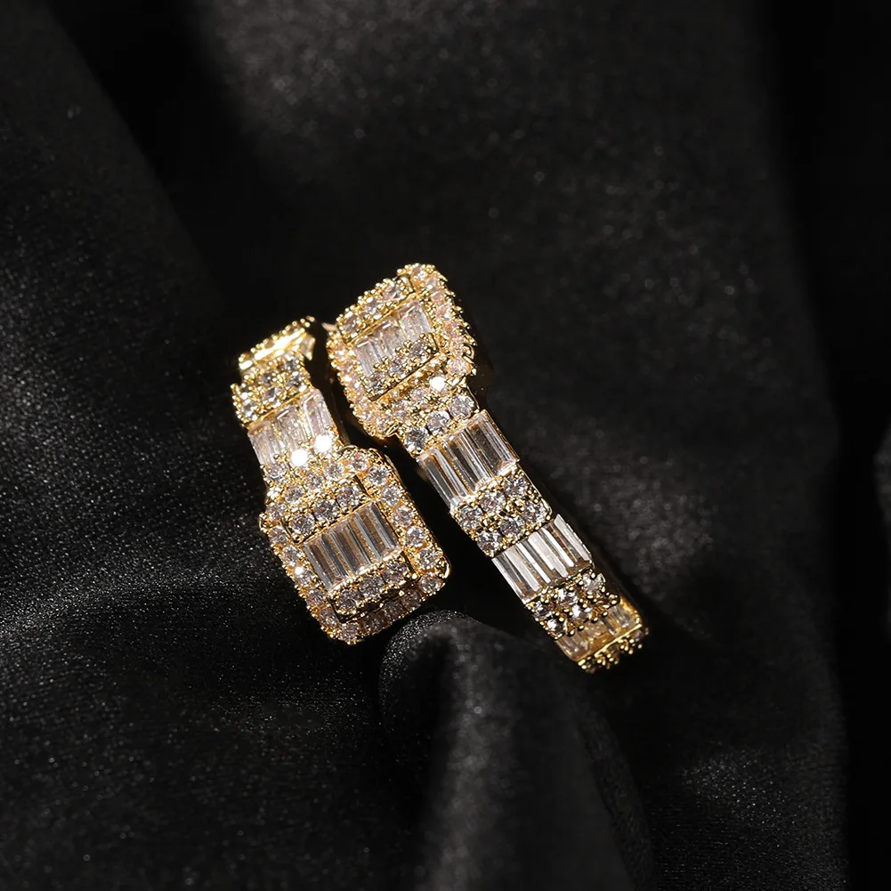 

Men Hip hop iced out bling Pave Setting Zircon Round Rings fashion popular Charm Ring for Party Hiphop jewelry