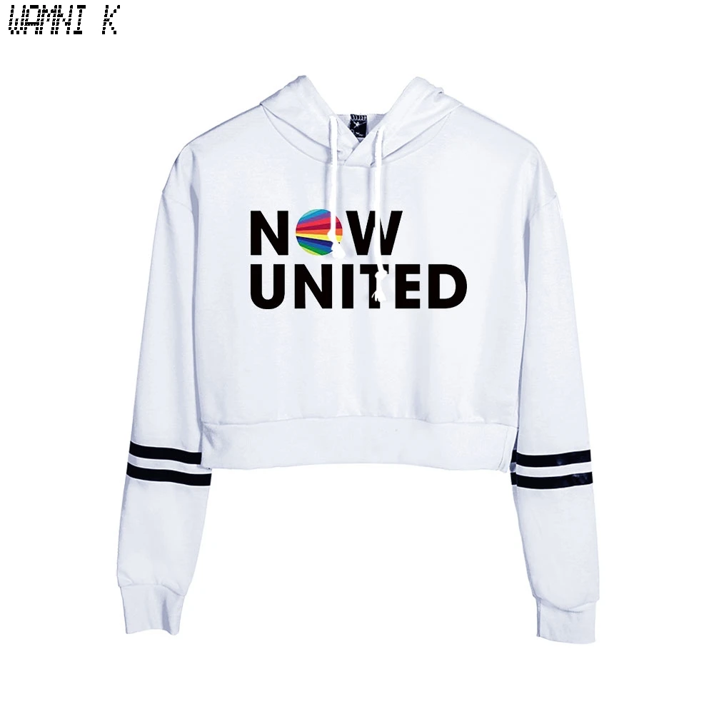 

Новая корейская модная одежда в стиле K-POP, укороченный топ в стиле хип-хоп с капюшоном, Женская Толстовка в стиле Харадзюку, укороченная толс...