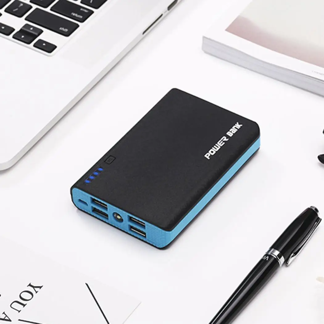 Чехол для банка питания 4X18650 Держатель батареи пауэрбэнк DIY Kit 4 USB выход Внешняя