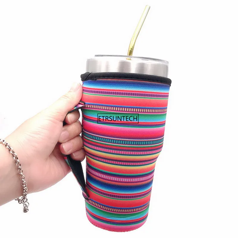 Serape 3 шт. Леопардовый принт Радуга Подсолнух русалка крышка бутылки воды Неопреновый Изолированный рукав сумка чехол для 30 унций стакан - Цвет: Serape