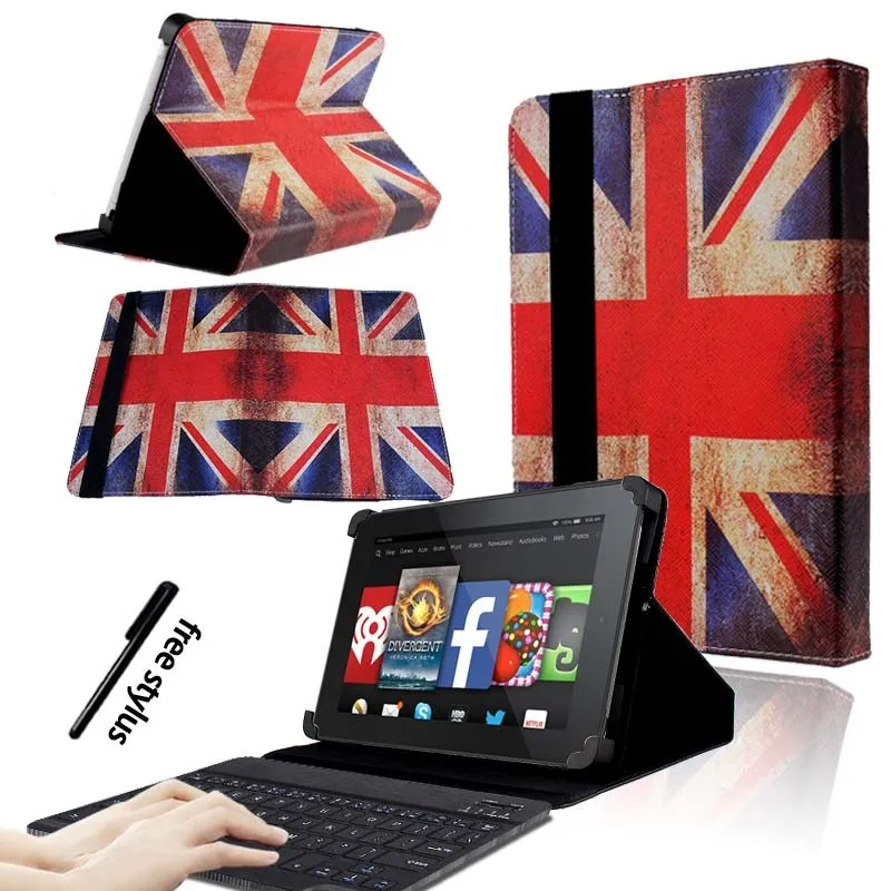 KK&LL для Amazon Fire HD 8(6th/7th/8th Gen, выпуск)-кожаный чехол-книжка для планшета+ bluetooth-клавиатура