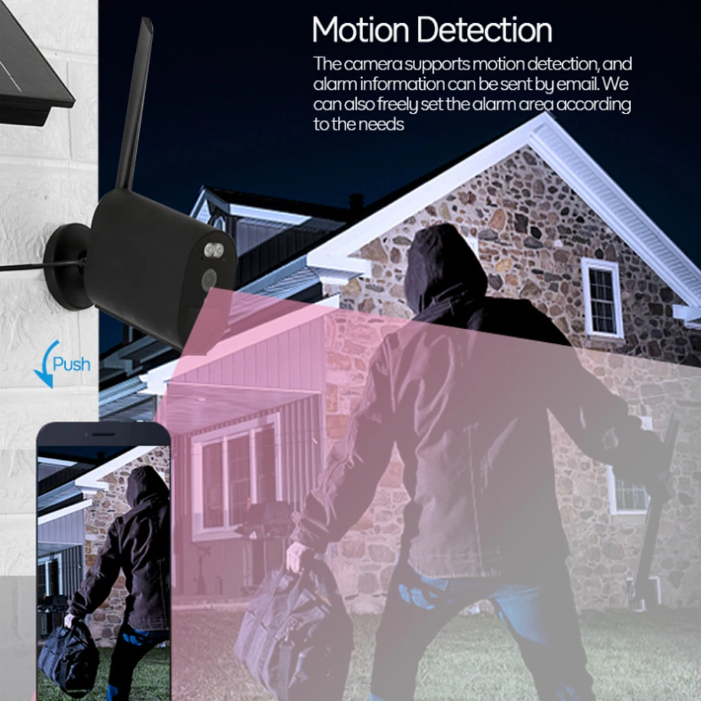 

ALLINGE EN-LP201 Solar Panel CCTV Camera Outdoor Low-Power Monitoring 2MP 1080P PTZ 4G Waterproof AI Cloud Storage