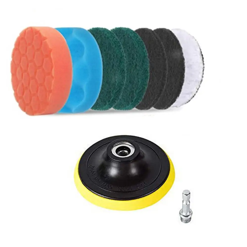12PCS/SET Cleaning Brush Scouring Pad Electric Drill Scrub Pads Kit Power Scrubber for Carpet Glass Car Clean | Детали инструментов