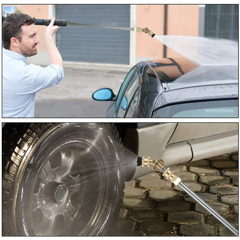 

Pressure Washer Accessories Kit, 4.0 Rotating Turbo Nozzle 1/4 Inch Quick Connect Pivoting Coupler,With 7 Spray Nozzle Tips