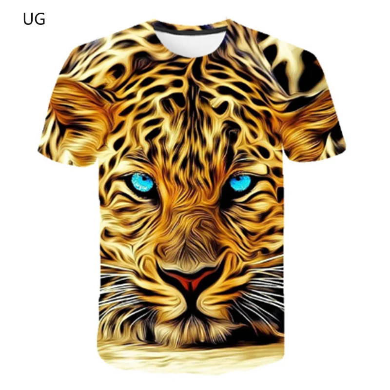 

UG New Men's T-shirt 3D Printing Animal Tiger T-shirt Short Sleeve Funny Design Casual Top T-shirt Men's T-shirt