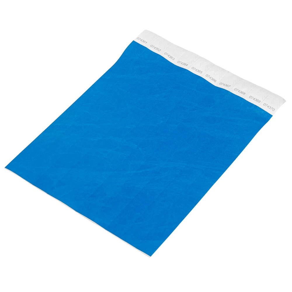Однотонные новые синие браслеты Tyvek 3/4 дюйма с номерами серии для вечевечерние 500